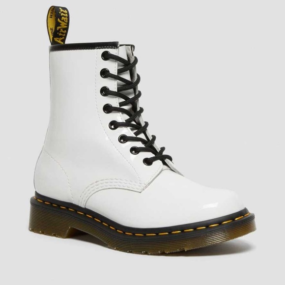 Dr. Martens Shoes - Dr. Martens Women's 1460 White Patent Leather Boots Size 6 NEW